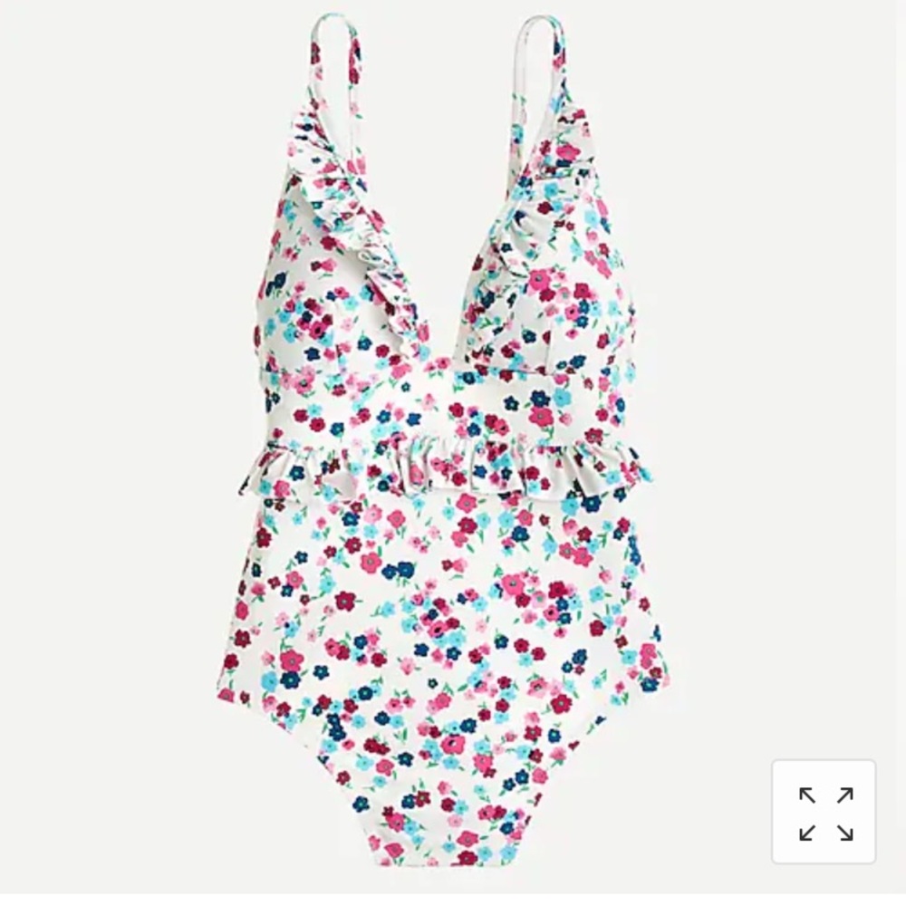 EUC J.Crew Ruffle V-Neck one piece. Sz 10